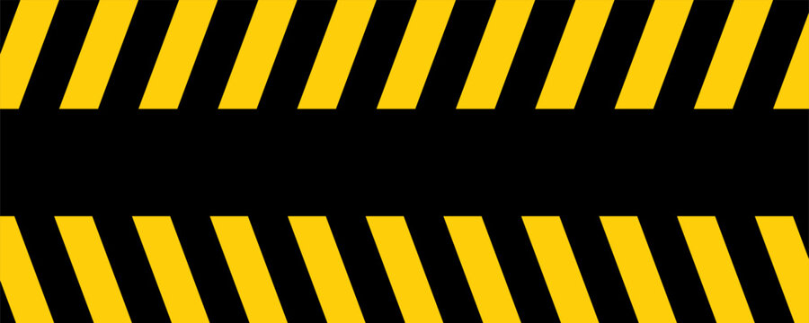 Warning yellow black diagonal stripes line. Safety stripe warning caution hazard danger road vector sign symbol.