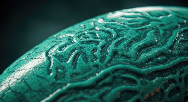 Close-up of green jade sculpture.