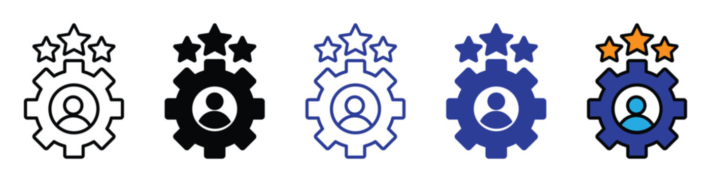 Skills icon vector set. icon representing abilities, talent, and professional development illustration design.