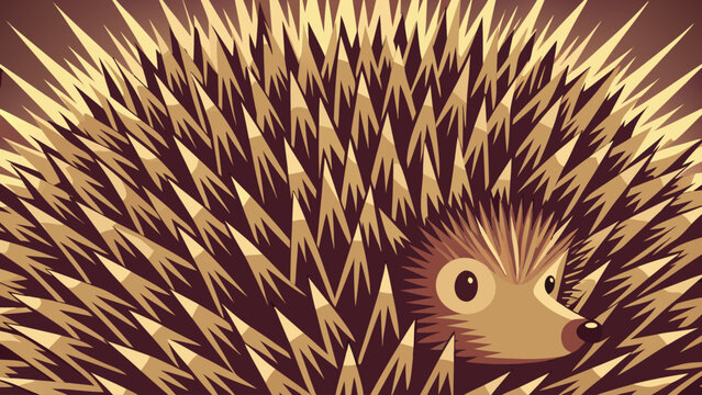Abstract Brown Hedgehog Quill and Sharp Porcupine Spine Texture Background
