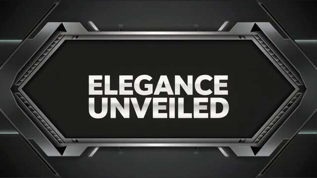 Elegance Unveiled Animated Title Text on Metallic Geometric Background