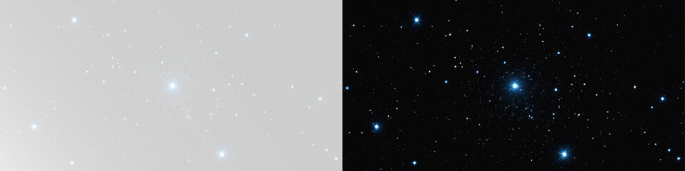 Elegant blue stars and glowing stardust on neutral grey background for minimalist luxury design projects  © Alehandro
