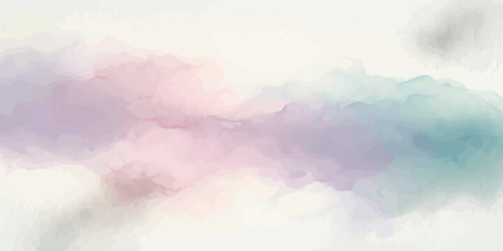 Abstract pastel watercolor background with horizontal blend of purple, pink