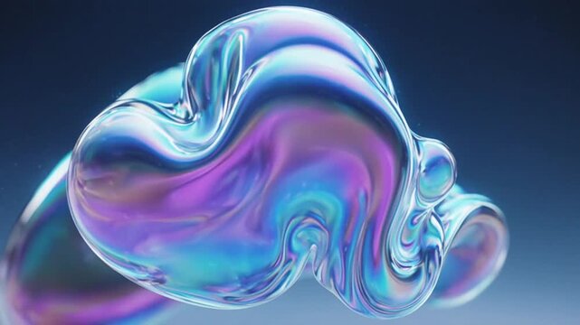 Abstract Iridescent Liquid Morphing Motion Background