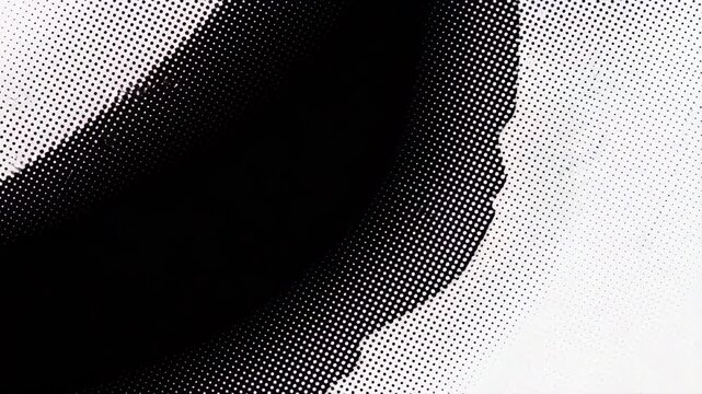 Black and white halftone pattern with gradient dots on white background