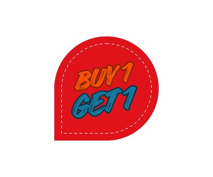 Red vector sale tag icon with a circular stamp design and business offer badge on a red label sticker for shop price mark illustration