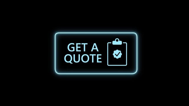 Professional man touching virtual holographic "Get a Quote" button with clipboard icon, business technology concept in modern digital UI . on transparent