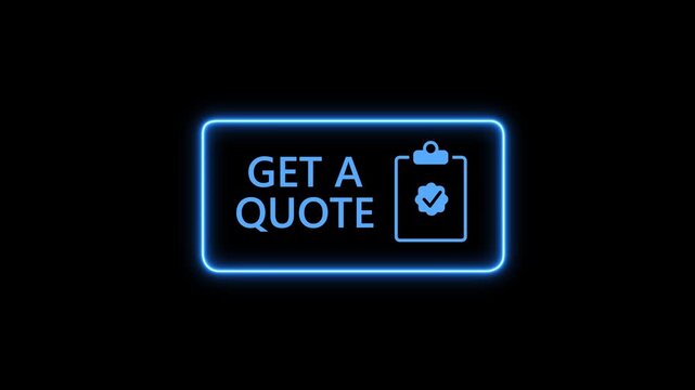 Professional man touching virtual holographic "Get a Quote" button with clipboard icon, business technology concept in modern digital UI . on transparent