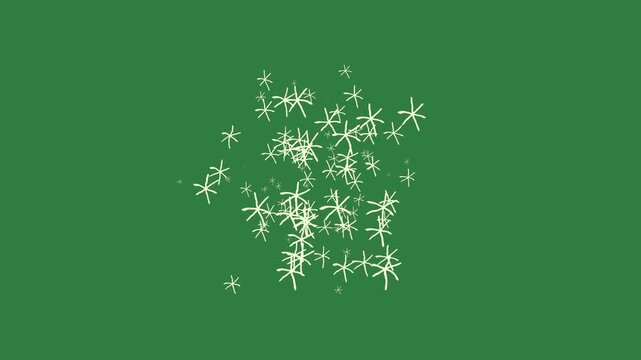A green screen with white background and snow flakes on stars it snowflake animated chromakey background backgrounds composition scene gesture motion expression style illustration frame