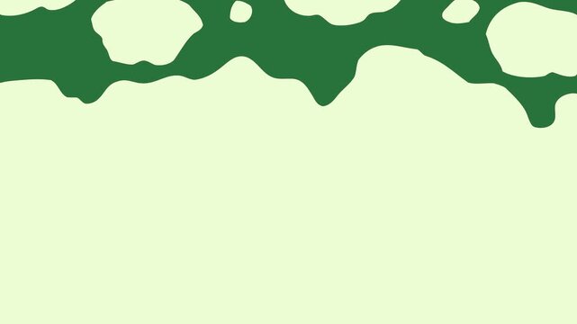 A green background with white border and an image of dots outline cow pattern frame circles flowers on it green screen animated chromakey background creative cartoonish figure scene