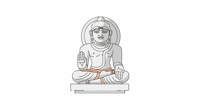 Seated figure with halo, raising right hand, legs crossed