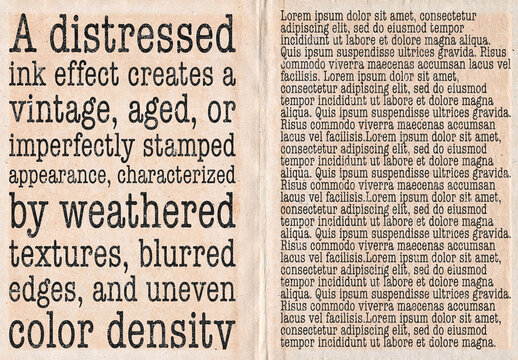 Text effect template. distressed ink effect