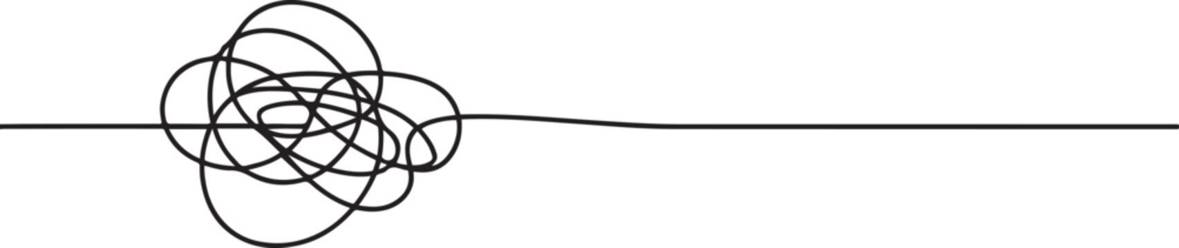 One continuous line drawing of way from complex chaos to simplicity. Concept of problem solving and business solutions in simple linear style. one line icon drawing vector