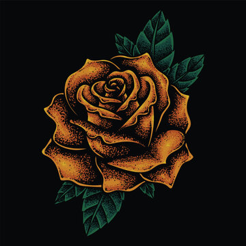 Orange rose flower illustration