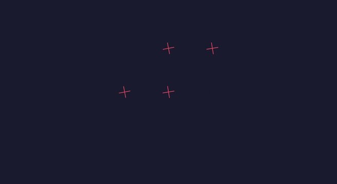 Minimalist motion animation background, with animated red, plus symbols