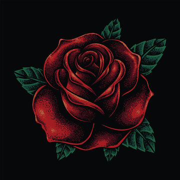 Red flower rose illustration