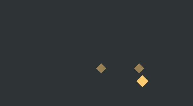 Minimalist loading animation with rotating gold diamond shape animation