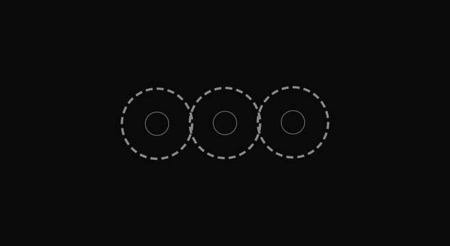 Minimalist loading animation with rotating dashed circles on animation