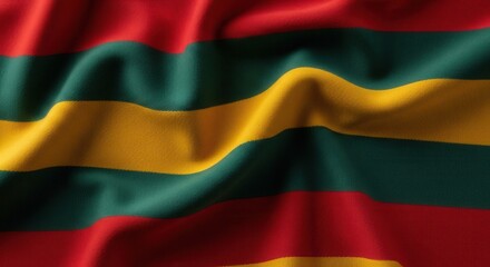 Obraz premium Waves of vibrant colors in the ethiopian national flag fabric