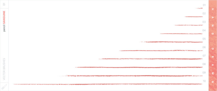 Vector Brushes. Sanguine Pencil.