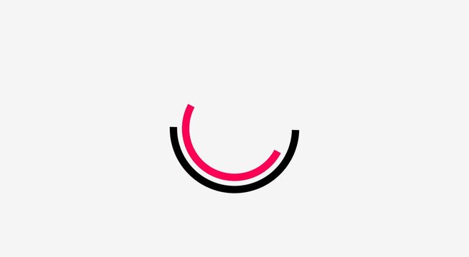 Minimalist loading spinner animation with rotating black and animation