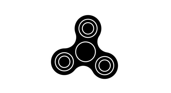 fidget spinner silhouette on a white background silhouette