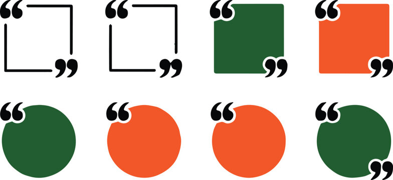 quote design template speechmark boxes rounded square circle
