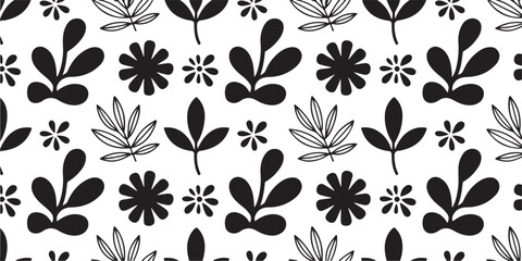 botanical vector seamless pattern with tulip berry and leaf motif © AIcon Star