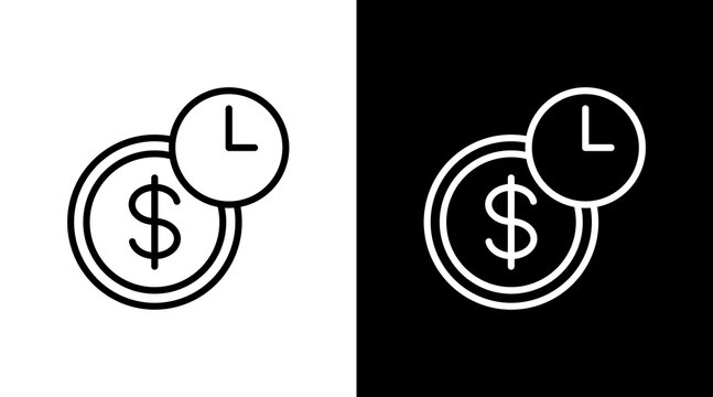 Time Value  White Icon Set Design