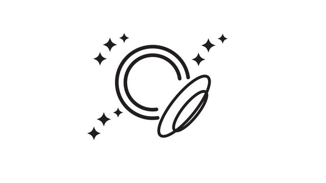 Minimalist plate icon with sparkle lines around it suggesting clean animation isolated on white background