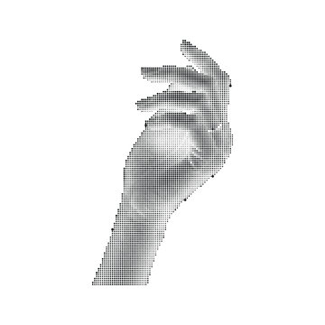 Halftone illustration of a dolphin