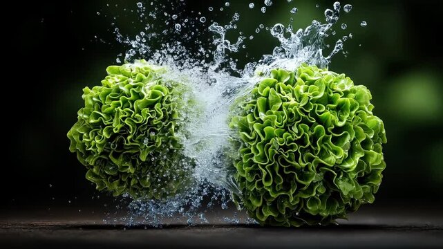 A fresh green plant leaf covered in macro water drops grows in a healthy organic garden, showcasing a closeup of spring nature