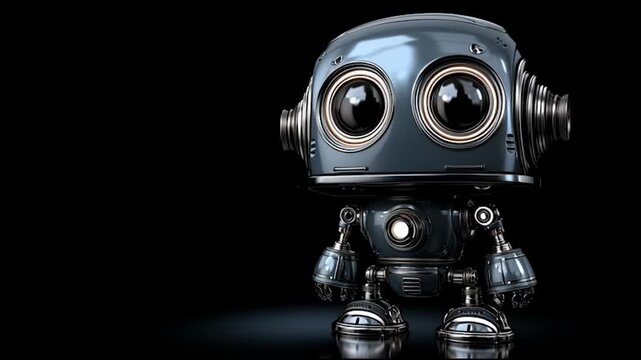 3d render of a black robot