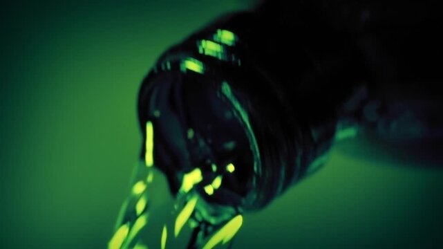 Bottle Pours Close-Up Generic Liquid