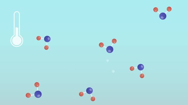 h20 molecule rising faster as water boil and temperature increase