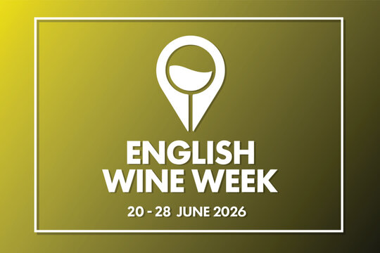 English Wine Week Promotional Poster with Pin Location Graphic for Vineyard Event Marketing