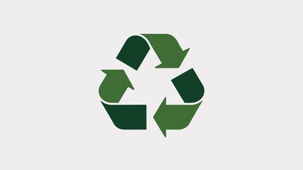 Fototapeta premium Green recycling symbol with three arrows forming a loop