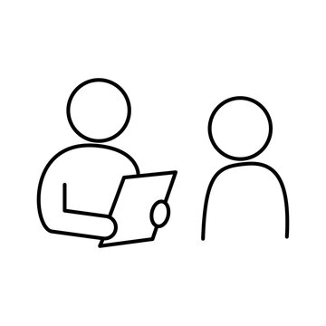係が書類を確認する人のシンプル線画アイコン