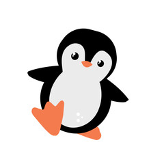 Obraz premium Cute cartoon penguin character, vector illustration
