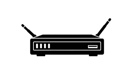 Fototapeta premium wifi router silhouette on a white background