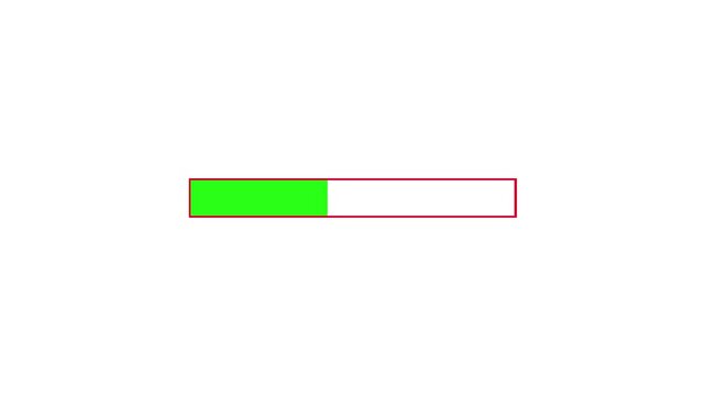 loading bar process animation, loading bar 0-100 on white background.