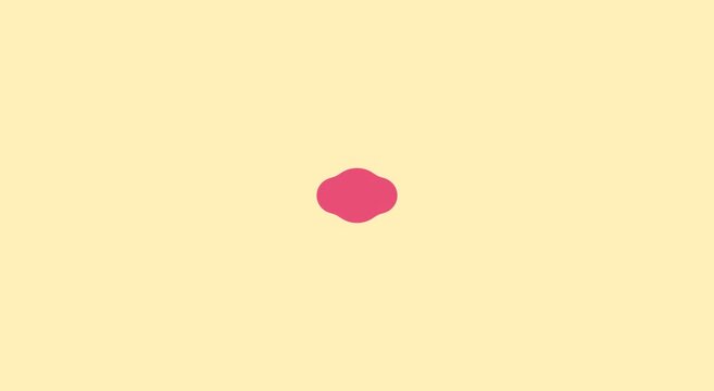 Minimalist pink shape morphing animation on soft pastel yellow animation