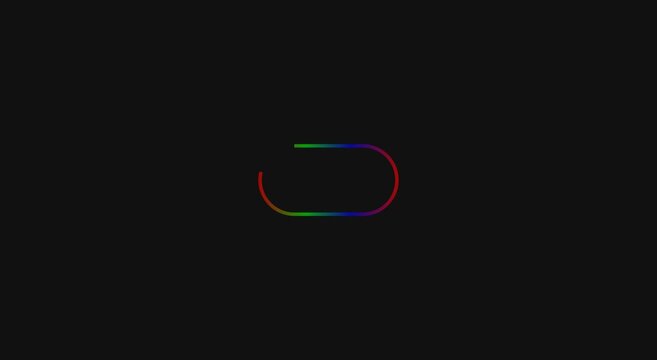 Minimalist rainbow loading spinner animation on dark background animation
