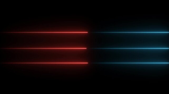 Abstract glowing rainbow colour neon lines motion background. Neon lights blinking lines moving animation. bule  and red neon line moving on background. Neon Light Line Technology icon