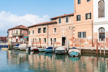 Obraz premium street view of burano island, venice