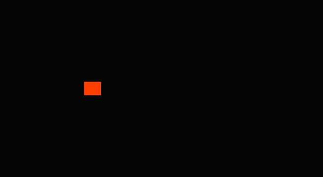 Minimalist red square pulsing motion on solid animation black background