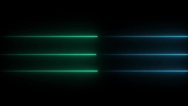 Abstract glowing rainbow colour neon lines motion background. Neon lights blinking lines moving animation.   sky bule   neon line moving on background. Neon Light Line Technology icon