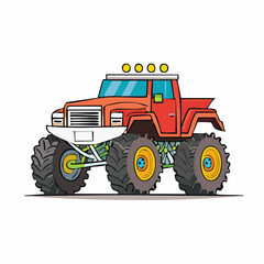 Obraz premium Cartoon Monster Truck Illustration