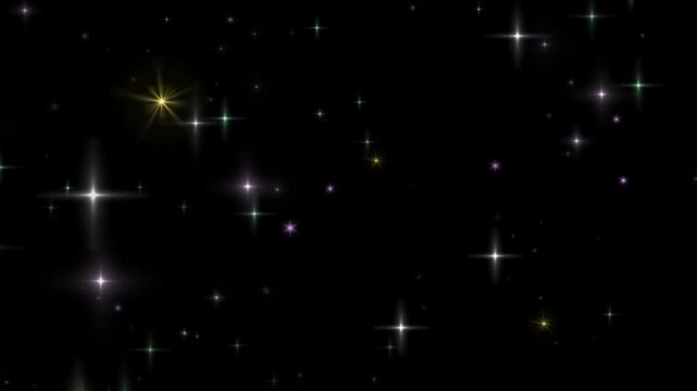 Colorful Glitter Bling Effect on Black Background, Shiny Sparkle Overlay