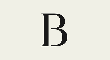 Elegant Black Letter B Monogram on Cream Background © agus